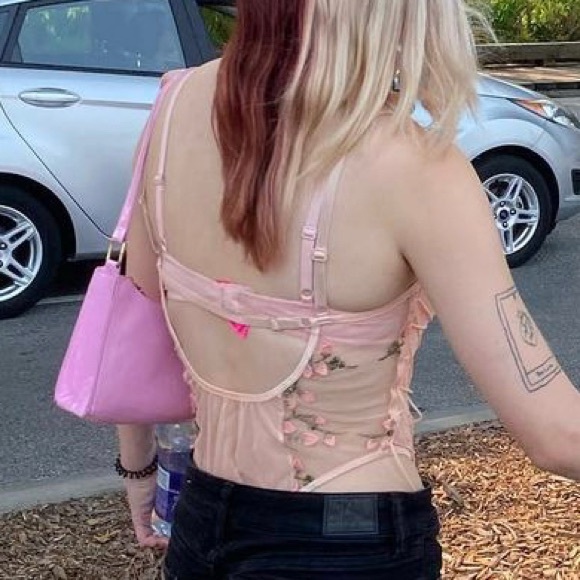 pink floral bodysuit - Picture 2 of 2